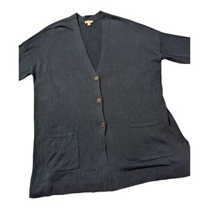 j.jill Dark Green Blueish Button-Up Cardigan